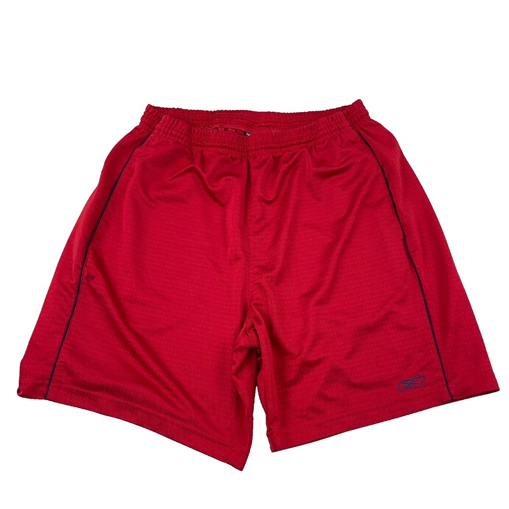 Vintage Y2K Reebok Basketball Shorts Men XL Red Blue Shinny Dazzle Baggy Adult